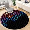 1pc Geometric Design Chair Carpet for Office, Round Non-Slip Durable Large Size Office Carpet, Suitable for Office, Beautiful Decoration