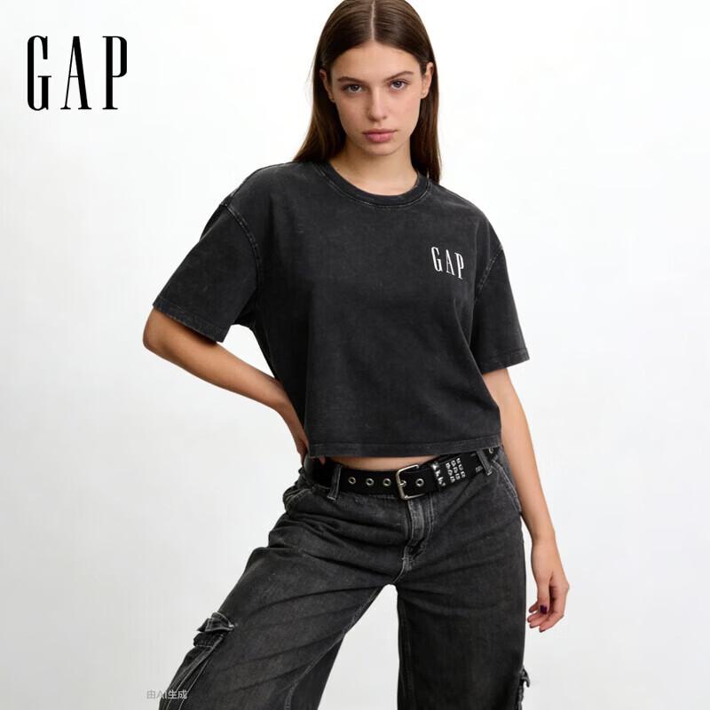 GAP Women s Washed Logo Print Short Sleeve T-Shirt 170/92A