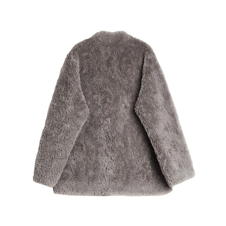 ELLE French Style Horn Button V-Neck Casual Loose Versatile Comfortable Long Sleeve Velvet Coat Women coats EF53418