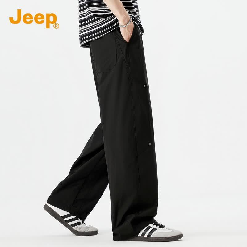 Jeep Men's Ice Silk Loose Straight Workwear Pants