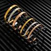 Luxury 4mm/6mm/8mm Stainless Steel Open Bangle Unisex Unfading Not Allergic 3 Colors Cuff Bracelet Leisure Versatile Accessory