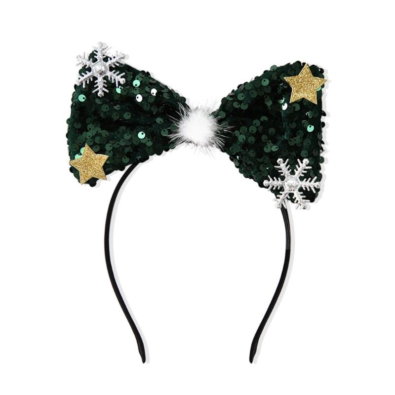 

Блестящие рождественские повязки на голову с пайетками в форме бабочки, женский обруч для волос для женщин и девочек 1