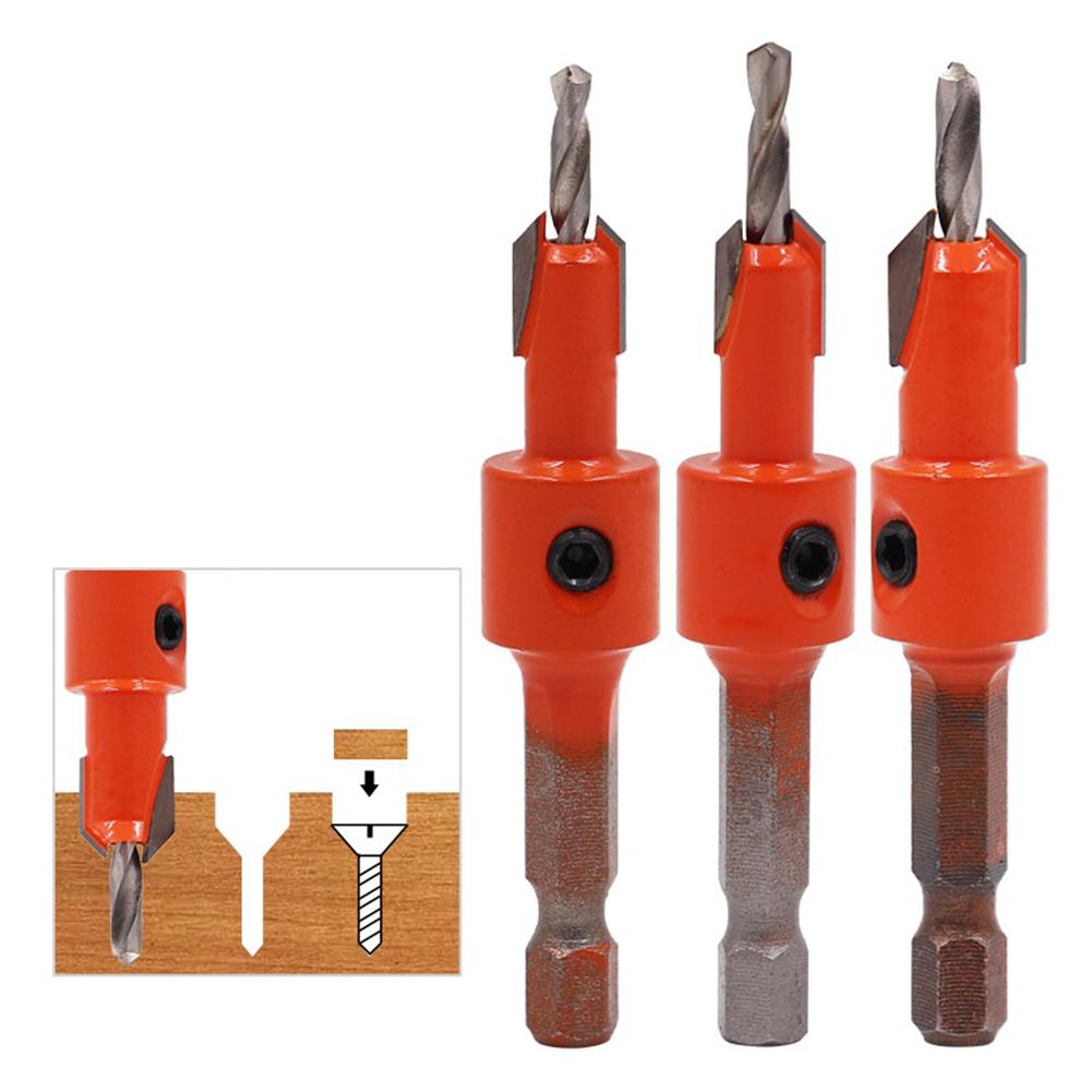 8 Sizes Countersink Drill Bit Set Carpentry Tools Countersunk Counter Sink Bit For Woodworking Hex Shank Wood Counterbore Drill