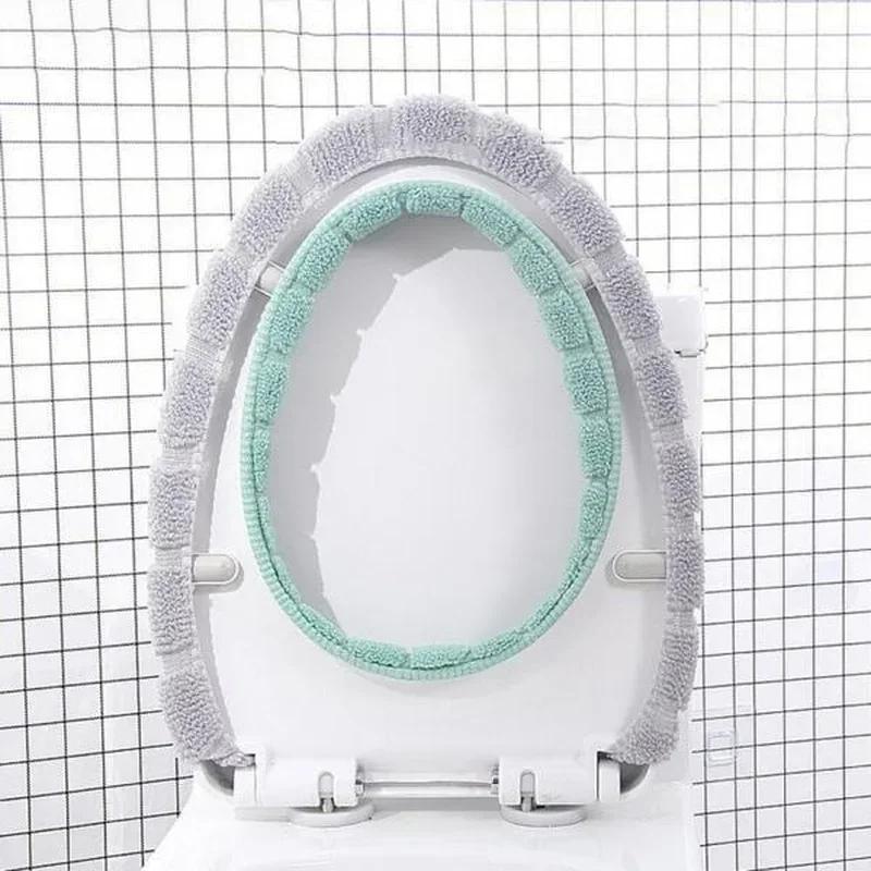 Thicken Toilet Seat Cover Mat Warm Soft Washable Closestool Portable Bathroom Accessories Protector Water Desechable Household