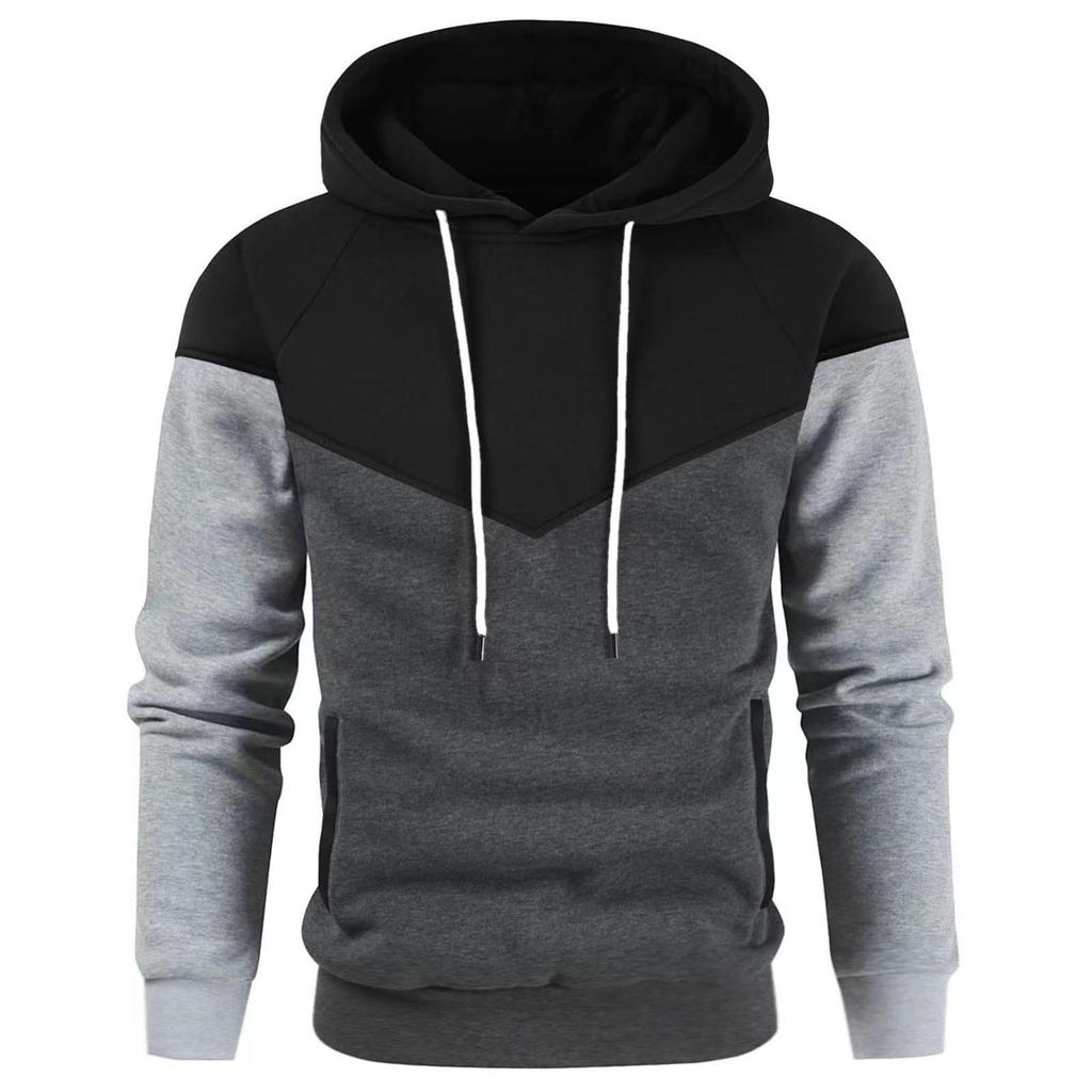 Men's Color Block Hooded Sweatshirt - Warm Autumn/Winter Fashion Jacket