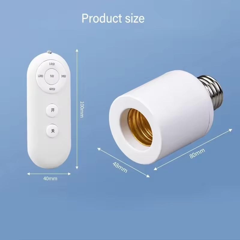 Smart Light Bulb Socket E27 Wireless Remote Control Switch LED Lamp Bases ON/OFF Room Chandelier Timer Switch Battery Powered