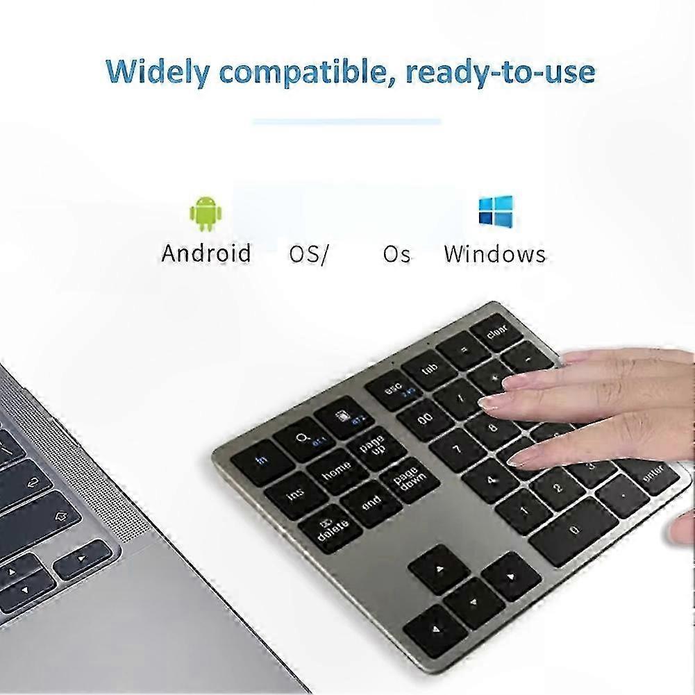 2.4G Wireless Bluetooth Number Pad, 35 Keys Portable Numpad for Laptop, PC, Windows, Mac - Remote Numeric Keypad