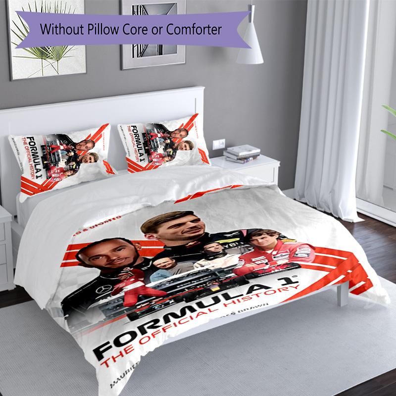 3pcs Racing Driver M-Max Verstappen Themed Duvet Cover Set, Includes 1 Duvet Cover and 2 Pillowcases,Skin-Friendly&Comfortable Fabric,Suitable Bedding