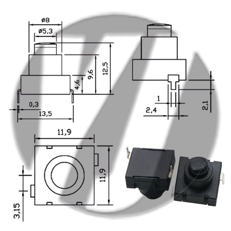 12x12 LED Flashlight Desk Lamp with Self-Locking Power Switch