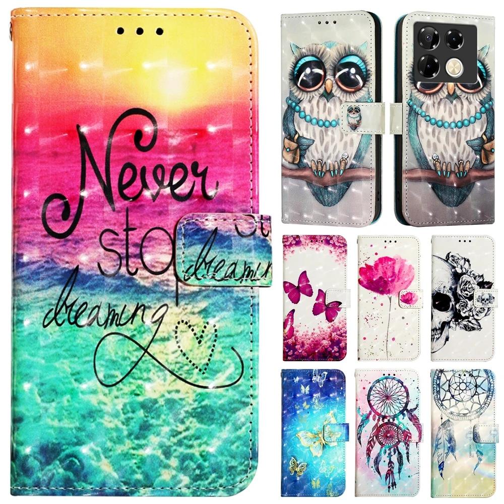 Leather Flip Case for Infinix Note 40 30 VIP 30I Hot 50 50i 40I 20 Play 20i Smart 9 Zero 30 X6851 X666 Book Wallet Phone Cover