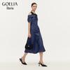 GOELIA Knitted Patchwork Denim Dress
