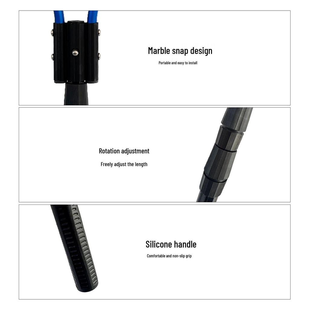 Adjustable Aluminum Silicone Folding Fishing Net - Portable, Large, Multi-Style, Three-Section Design