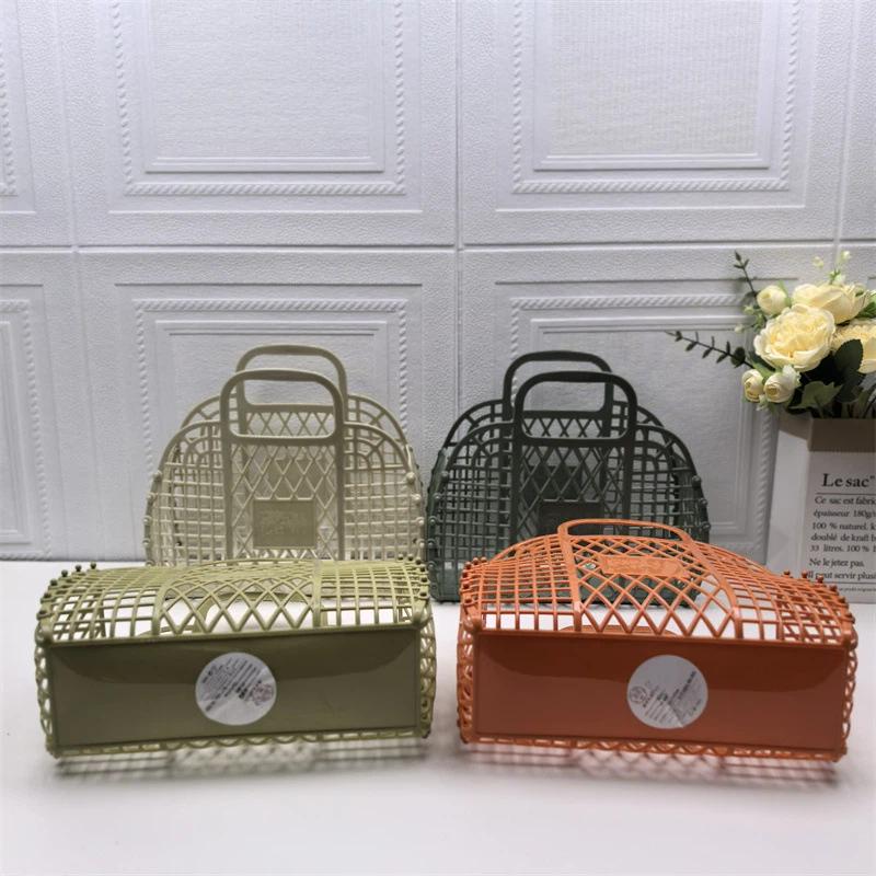 Plastic Bath Storage Basket Portable Hollow Out Quick Dry Bathroom Organizer for Home College Dorm Gym Shopping Use