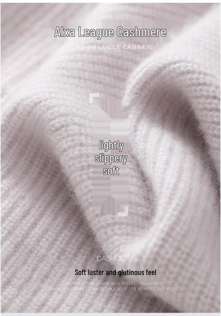 Women's Slimming Round Neck Long Sleeve Cashmere Knit Sweater