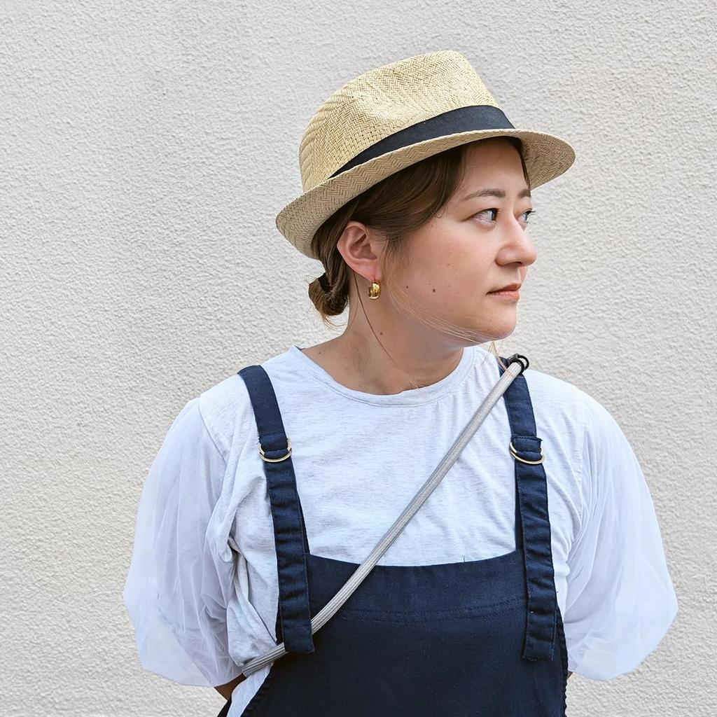 Basic Enchi Gewebtes Papiergeflecht Stroh Einheitsgröße Passend Beige Hut, Frühling/Sommer, Damen/Herren, Alle,