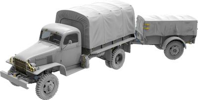 Miniart Scale G7107 Cargo Truck with Trailer Plastic Model Kit MA35372 1/35 Ben-Hur (Military Vehicle)