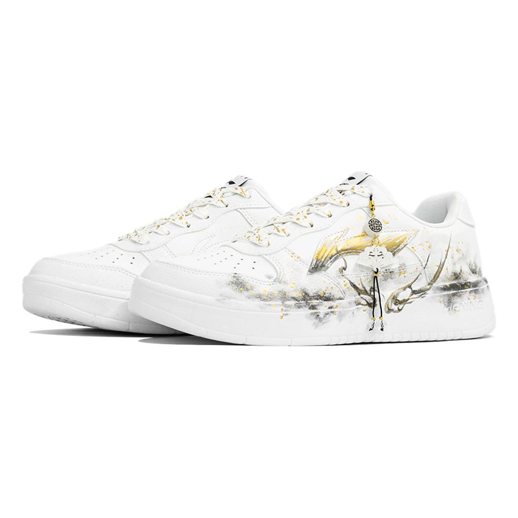 Li Ning Floating Boat Skateboard Shoes Men's Low top Black/White/Gold AGCS419-1(Team113-S-BOX)