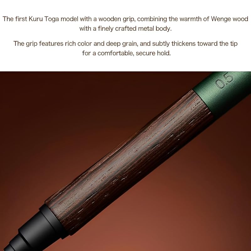 Kuru Toga Wood Mechanical Pencil 0.5mm [Forest Green] M5KW1P.88