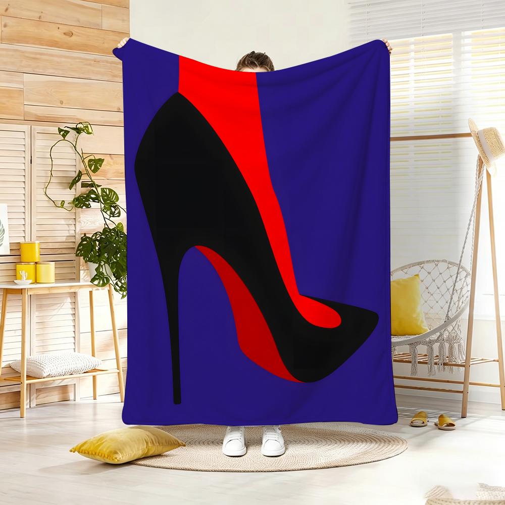 Artistic Pattern RRed Bottom Heels Throw Lightweight G Flannel Blanket Soft Skinfriendly for Summer Cooling