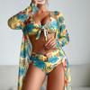 Sexy 3Pcs Bikinis 2025 Swimsuits Women's Swimwear Push Up Female Beach Swim Wear Bathing Suits Brazilian Bikini Set Pool Bather