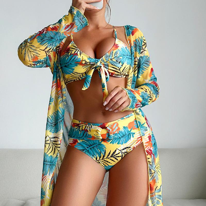 Sexy 3Pcs Bikinis 2025 Swimsuits Women's Swimwear Push Up Female Beach Swim Wear Bathing Suits Brazilian Bikini Set Pool Bather