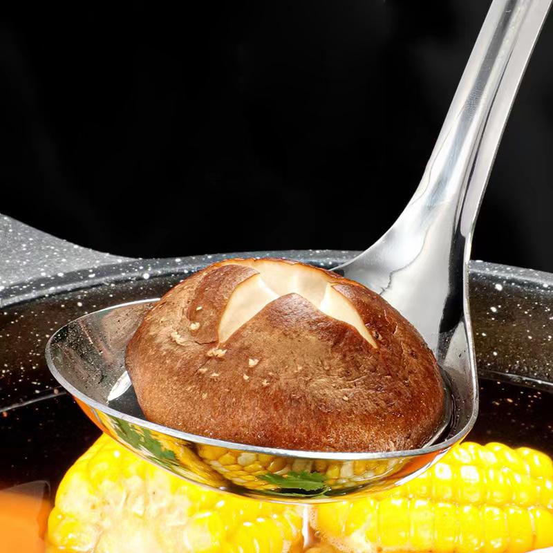 1Pcs 304 Stainless Steel Soup Spoon Soup Spoon Rice Spoon Long Handle Thickened Big Head Cutlery Household Kitchen Set Soup Spoo