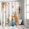 Fall Pumpkin Shower Curtain Pumpkin Wheat Leaves Shower Curtains for Bathroom Decor Fall Thanksgiving Harvest Flowers Leaves Vintage Bath Curtains