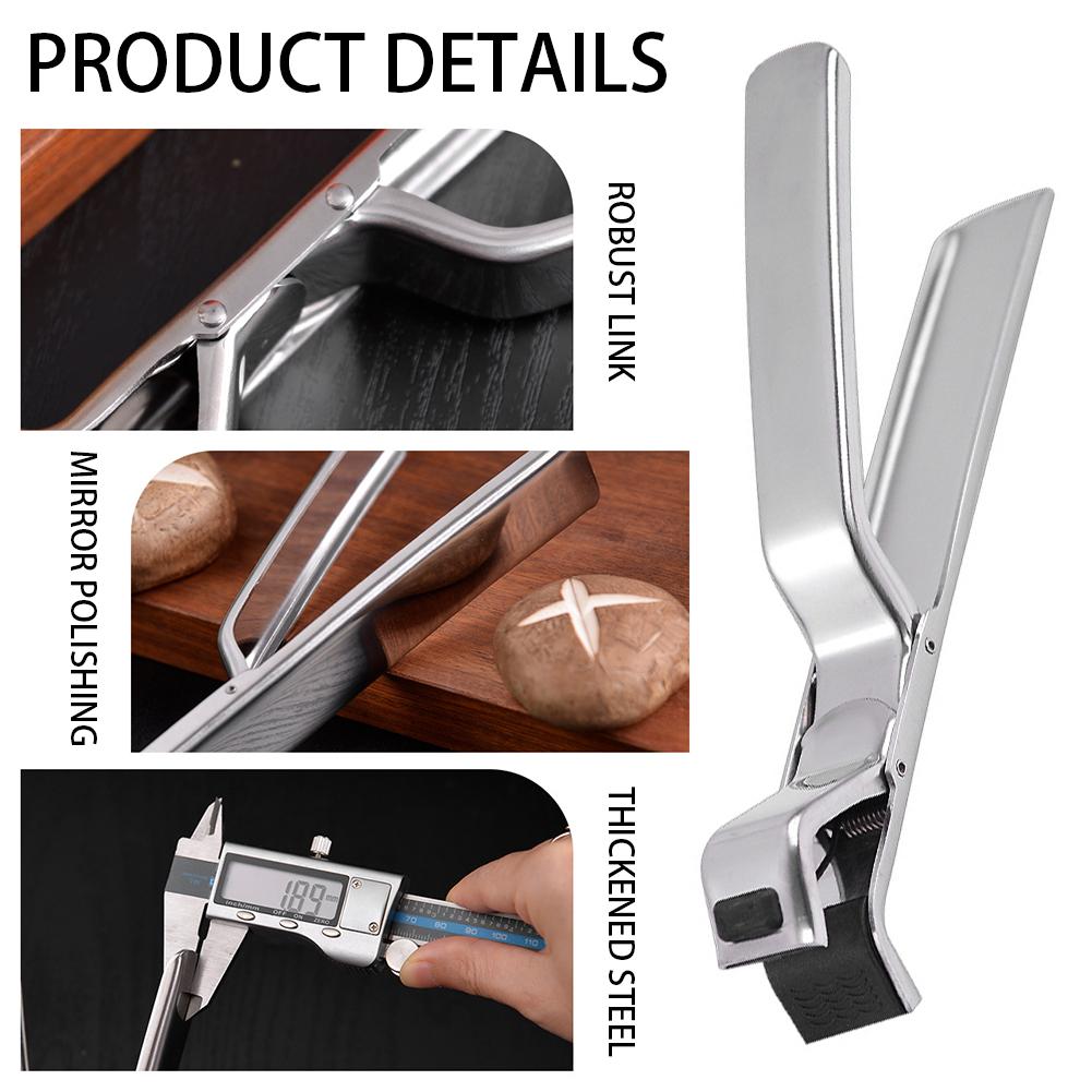 Stainless Steel Anti-Scalding Clip Heat Resistant Long Handle Plate-Grippers Kitchen Tool for Home Steaming Pot Bowl Dish Holder