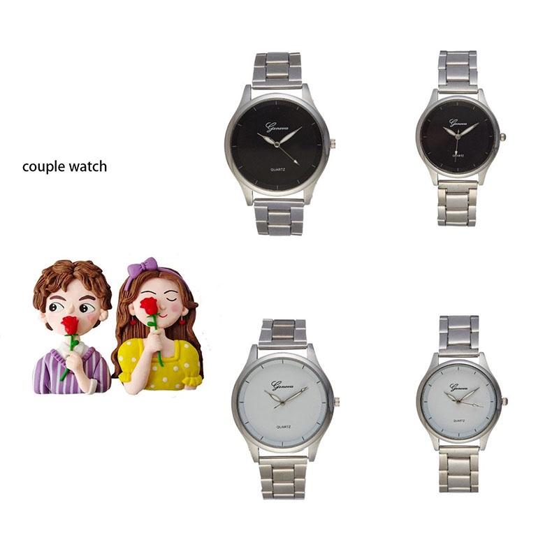 Ultra-thin Steel Strap Couple Watch Fashionable Quartz Wristwatch For Men And Women Casual Style