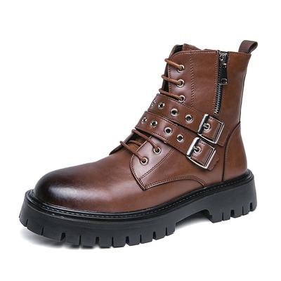 Botas de trabajo de alta calidad, estilo europeo y americano, con suela gruesa y resistentes al desgaste, ideales para senderismo y motociclismo.