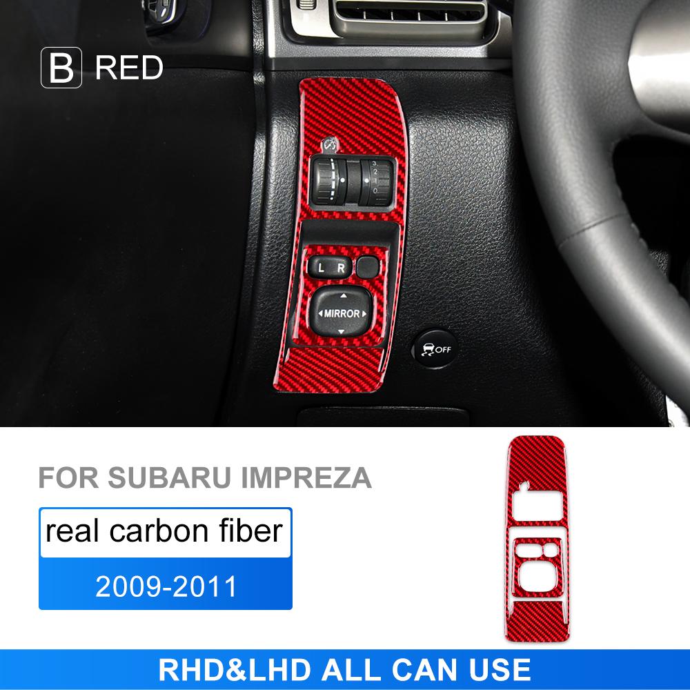For Subaru Impreza 2009 2010 2011 Real Soft Carbon Fiber Sticker Car Dim Light Control Interior Trim Adjust Interior Accessories