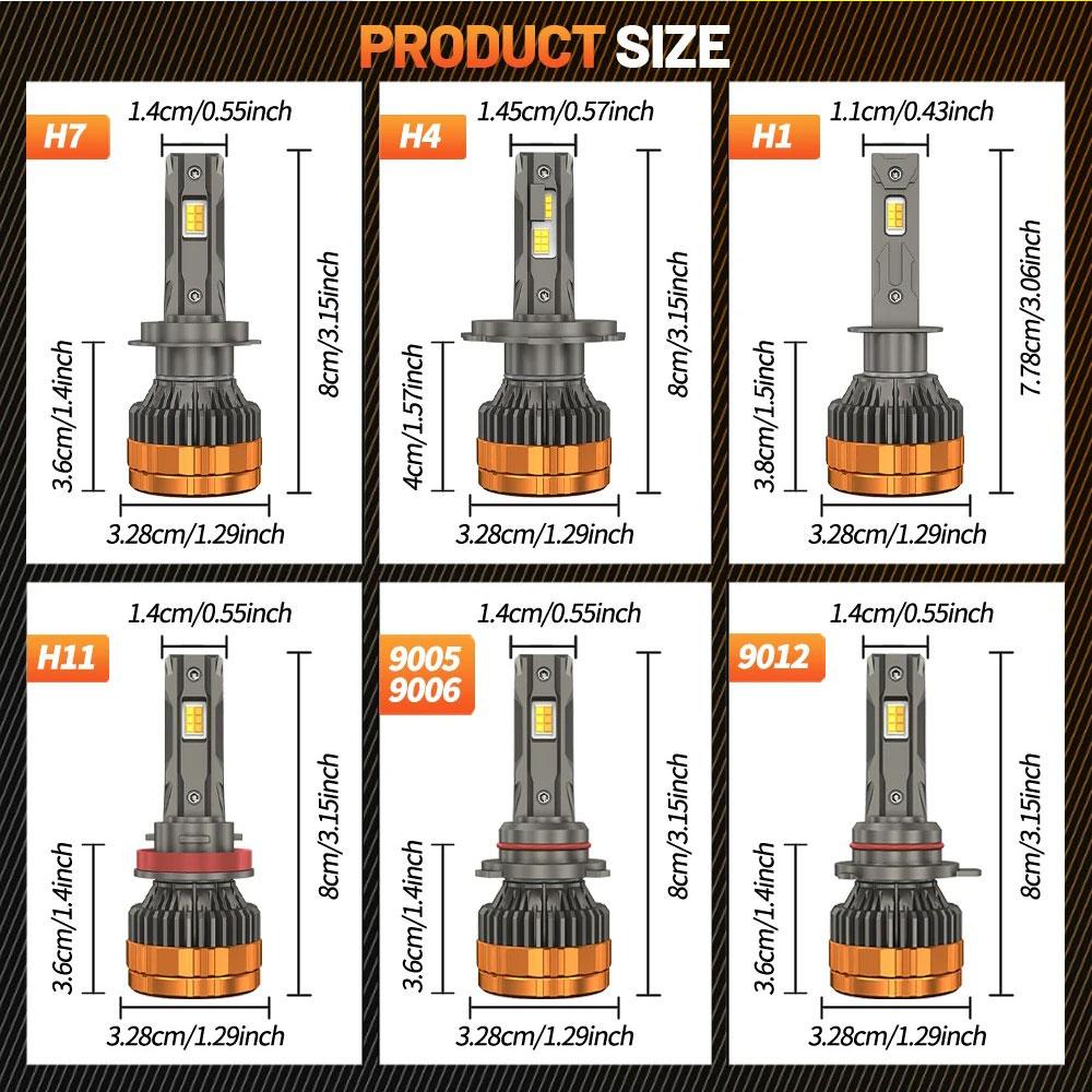 H7 LED Car headlight bulb Canbus No Error H1 Led H11 9005 9006 9012 HB3 HB4 9012 Car Headlight Auto Fog Lamp H4 led Bulbs 12V 9012(HIR2)