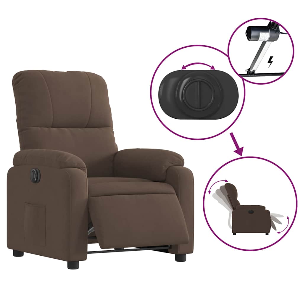 Vidaxl Lift Recliner, Brown, Microfiber