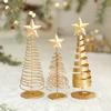 Albero di Natale Decorazione Dorata in Ferro Ornamento Festivo da Tavolo Decorazione per la Casa delle Feste Statuetta Albero di Natale Decorazione per Festa di Natale