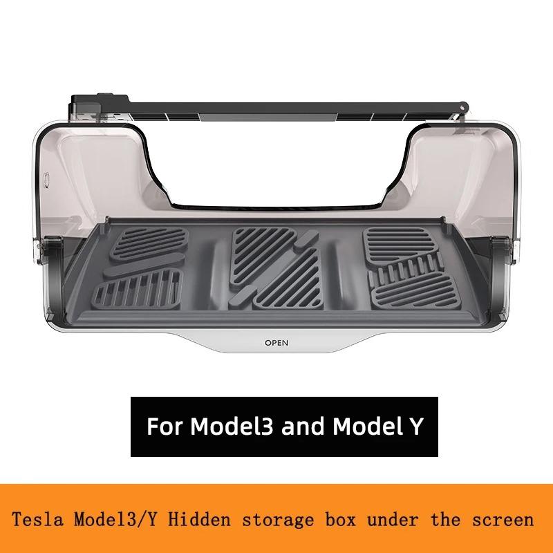 Screen Storage Box For Tesla all Model 3 Highland Model Y Center Under Screen Storage Tray Storage Box Behind Accessories