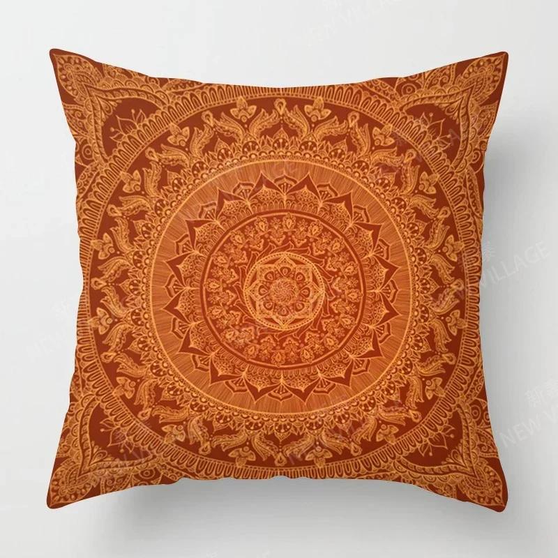 Fall Home Decor Autumn Living Room Throw Pillow Cover Sofa Boho Cushion Cover Mandala