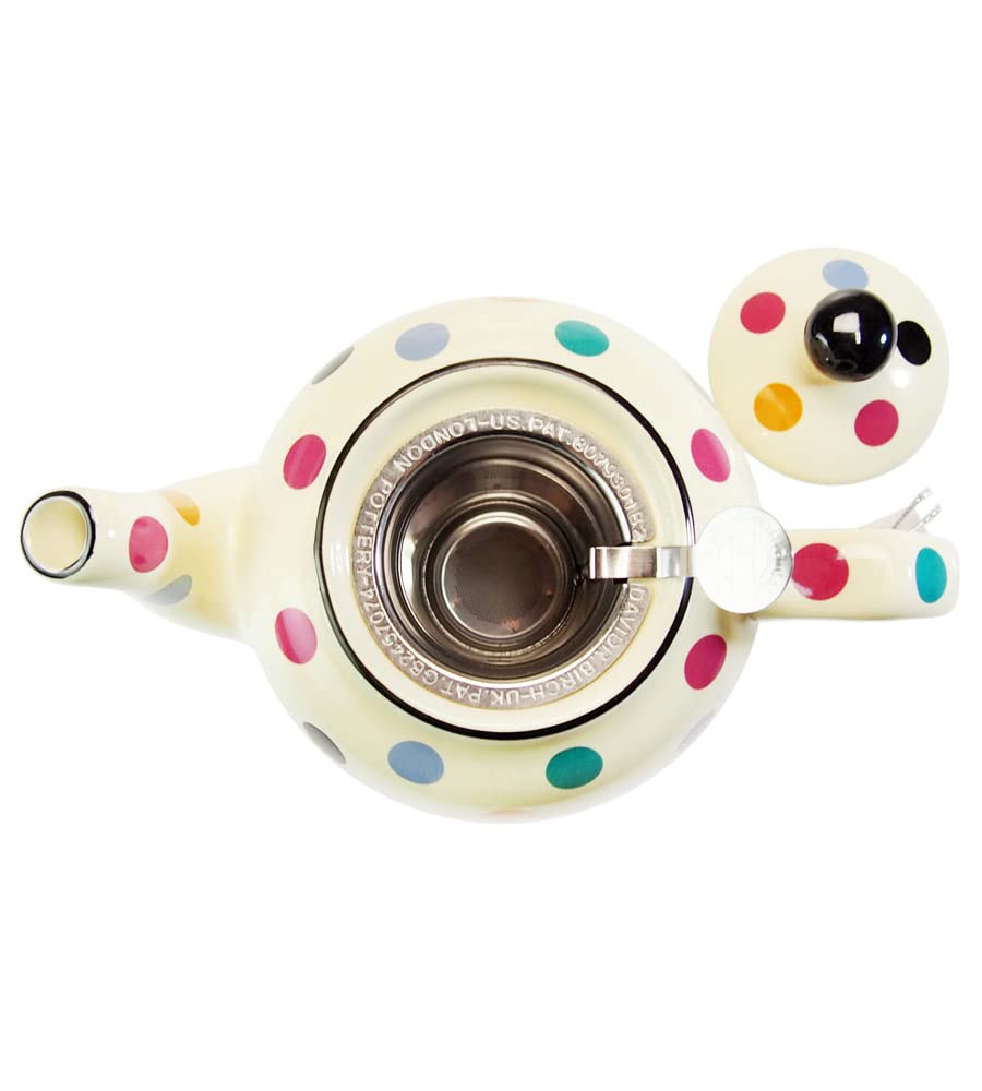 This 600ml teapot from the home of authentic British black tea is crafted in ivory dots and features a charming rounded shape and a fine-mesh