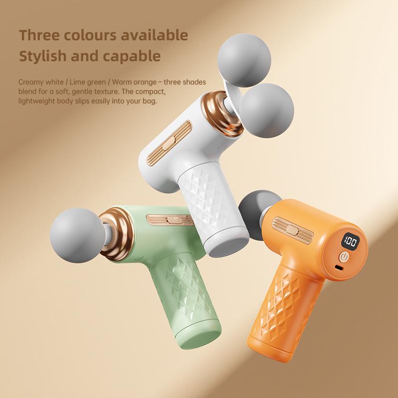 Dual-Head Fascia Gun: Compact Muscle Massager with LED Display for Neck and Spine Relaxation