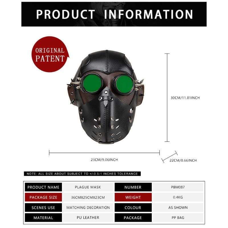 Gothic Steampunk Mask With Breathable Material For Cosplay Enthusiasts Motorcycle Riders Party Punk Style Mask