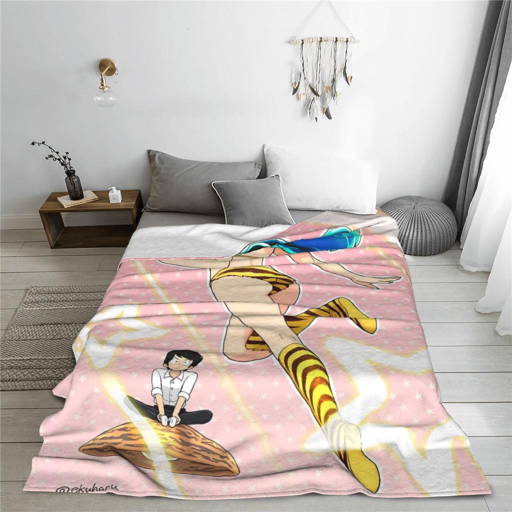 Anime Urusei Yatsura Flanelldecke Winter Warme Überwurfdecke für Kind Outdoor Lustige Tagesdecke Sofa Bettdecke