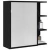 Bathroom Mirror Cabinet with Shelf and Door Black Oak Effect