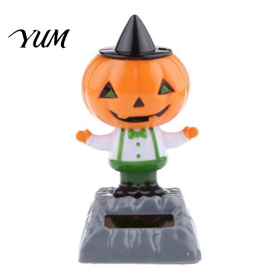 Eco Friendly Vehicle Decorations Solar Dancing Pumpkin Doll, Halloween Car Dashboard Decoration, Spooky Ghost Cute Wizard Hat Decoration Figurine