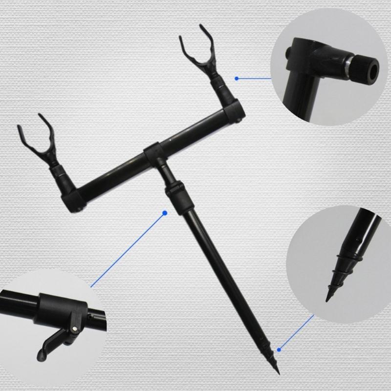 Rod Stand Rack Fixing Bracket with Ground Stake Aluminum Fishing Rod Holder Detachable Fishing Rod Rack Fishing Gear