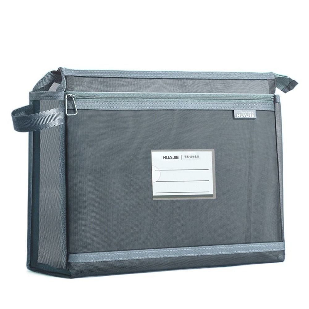 Transparent Mesh Zipper Pouch Bag Nylon Mesh Data Storage Bag  School Office Supplies Color 8