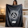 Linkin Park Print Flannel Blanket Cozy Lightweight Plush Throw Blanket For Bed Sofa Household Use