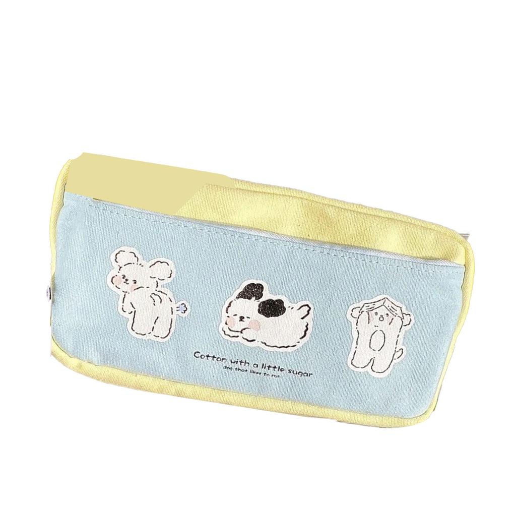 Large Pencil Case Multipurpose Cute High Capacity Multi Compartments Portable Canvas Pencil Pouch for School Home