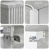 5 Piece Bathroom Furniture Set in Concrete Grey Made of Engineered Wood and Glass