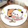 Bear Panda Night Custom Name Round Area Rug Carpet Rug For Living Room Bedroom Sofa Playroom Decor Nonslip Floor Mat
