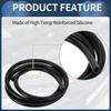 INFINAUTO Silicone Vacuum Tube Hose Engine 6FT 1/4" 6mm ID 2.5mm Thickness Car Automotive Vacuum Line Silicone Black High Temperature