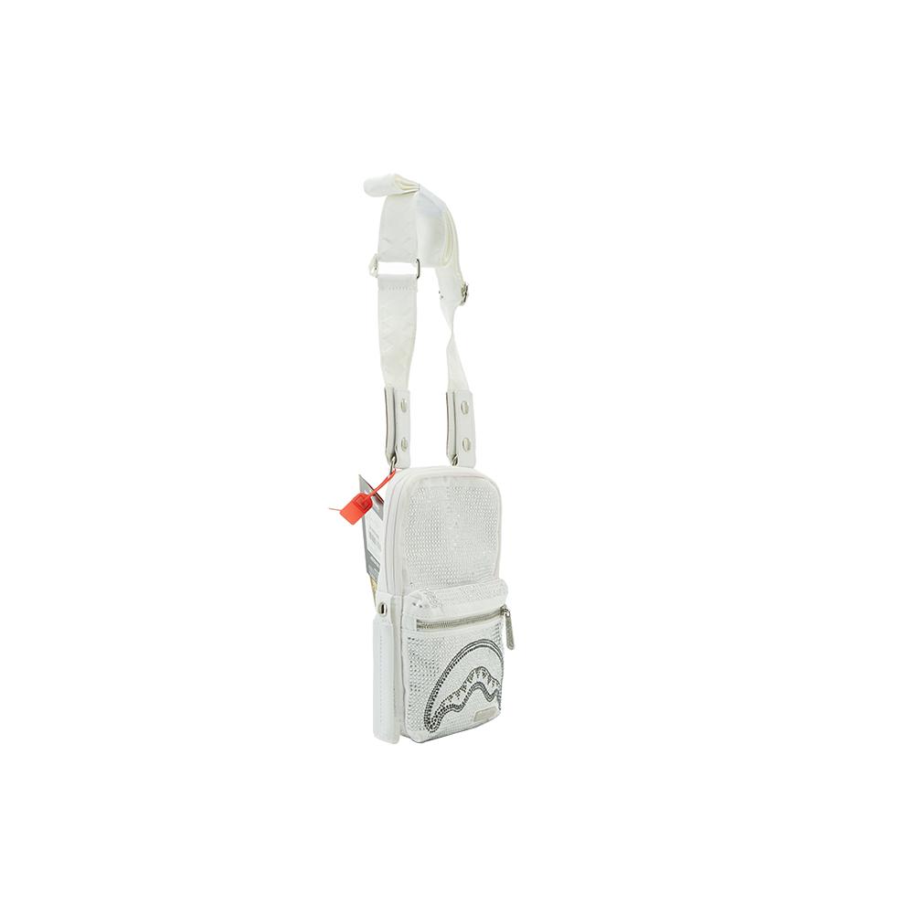 New SPRAYGROUND PU Shoulder Bag Small Unisex Raw White W0825403